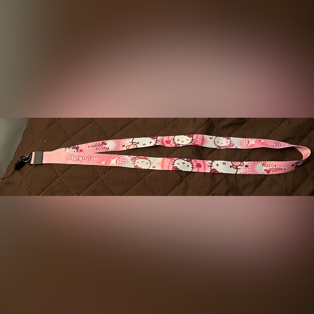 Hello Kitty PINK Lanyard Keychain Neck Strap Japanese Anime